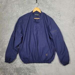 FootJoy Windbreaker Mens Medium Navy Blue V Neck Golf Pullover Windshirt